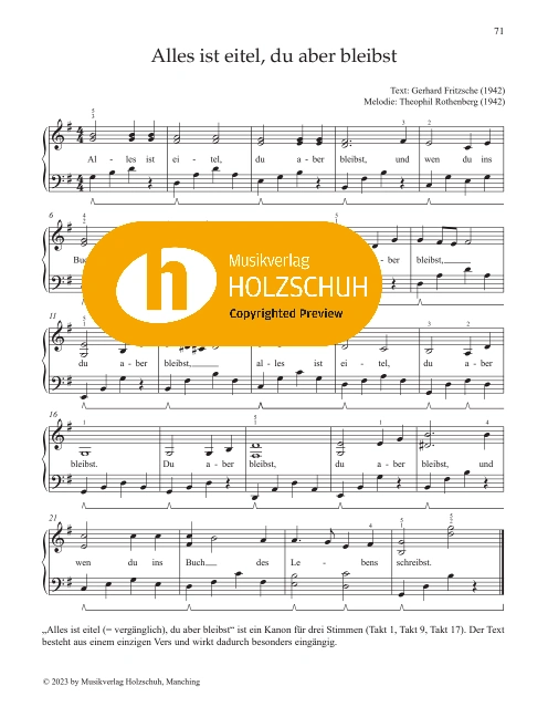 Alles ist eitel, du aber bleibst